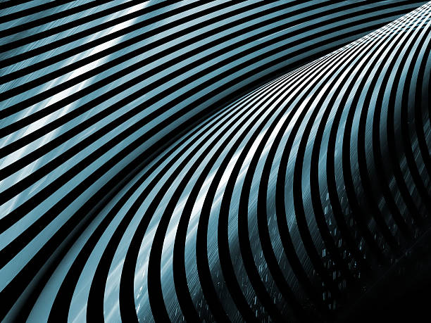 Abstract blue metal stripes background stock photo