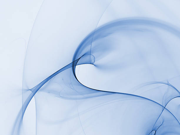 Abstract blue smoke effect against a white background stock photo