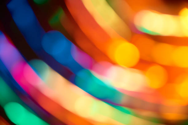 abstract blurred colorful lights background - cor saturada imagens e fotografias de stock