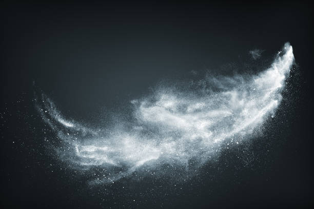abstract design of white powder snow cloud - wind imagens e fotografias de stock