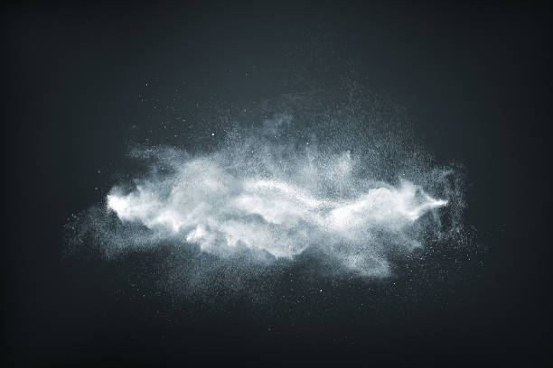 Abstract design of white powder snow cloud stock photo