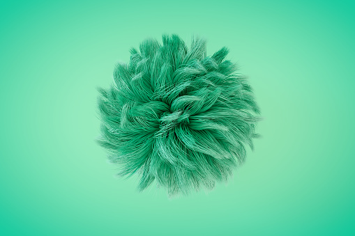 3d rendering of Abstract Fluffy Hairy Ball.