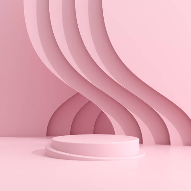 abstract geometry mock up of podium in minimal style. 3d rendering. - composição imagens e fotografias de stock