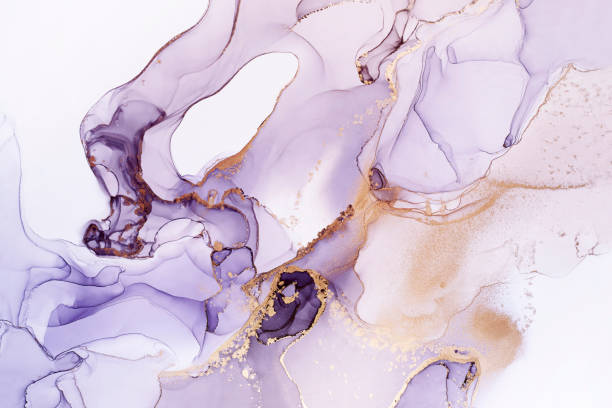 Abstract hand painted alcohol ink texture Abstract hand painted alcohol ink texture. Semiprecious surface effect. Gold and indigo colors. Creative background for your design amethyst stock pictures, royalty-free photos & images