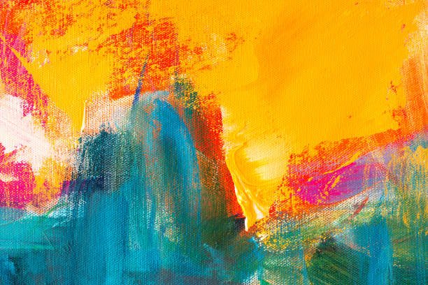 Abstract Hand-painted Art Background on Canvas Details from my own paintings. multi colored stock pictures, royalty-free photos & images