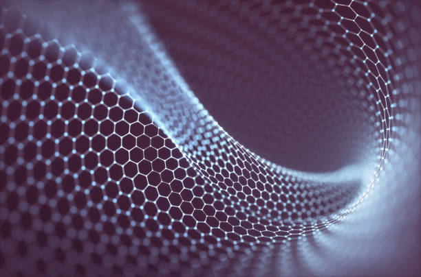 Abstract Hexagonal Graphene Connection Science Technology 3D illustration abstract background. Conceptual image with hexagonal structure connection. Graphene concept. quantum physics stock pictures, royalty-free photos & images
