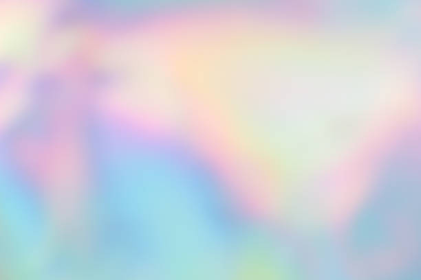 抽象的なホログラフィック紫ピンクの背景。ユニコーンスタイルの液体ネオンレインボー箔。大理石の虹色の未来的な質感。トレンドスタイル90年代。 - ホログラム ストックフォトと画像