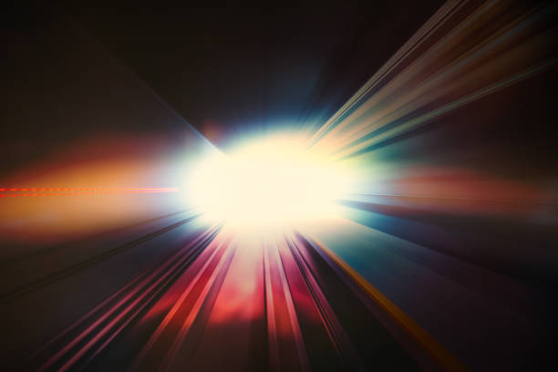 Abstract lens flares, light leaks effect stock photo