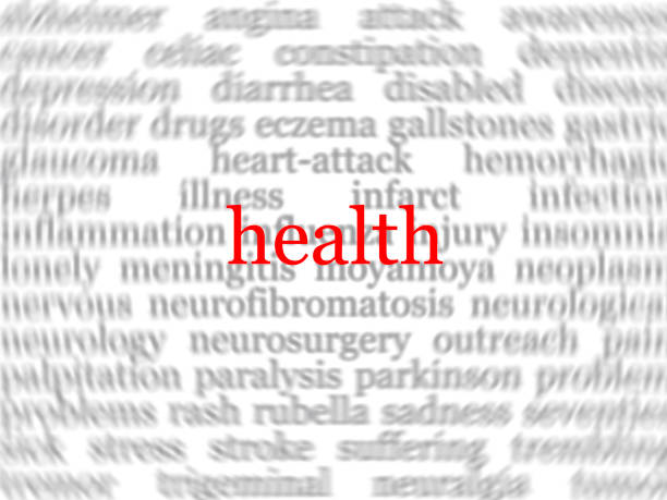 Abstract medical background with the word health in the center stock photo