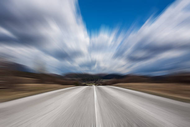 Abstract Motion blurred high speed road stock photo