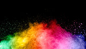 istock Abstract multicolored powder explosion on black background. 1324462209