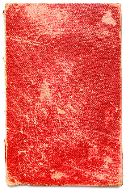 abstract red book cover with scratches stock photo