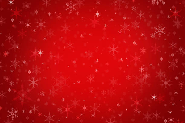 Abstract red Christmas winter background stock photo