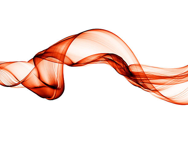 abstract red silky wave shape stock photo