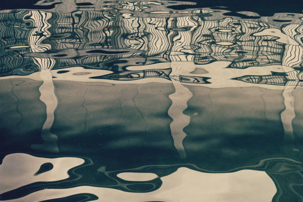 Abstract reflection on the surface of the water stock photo