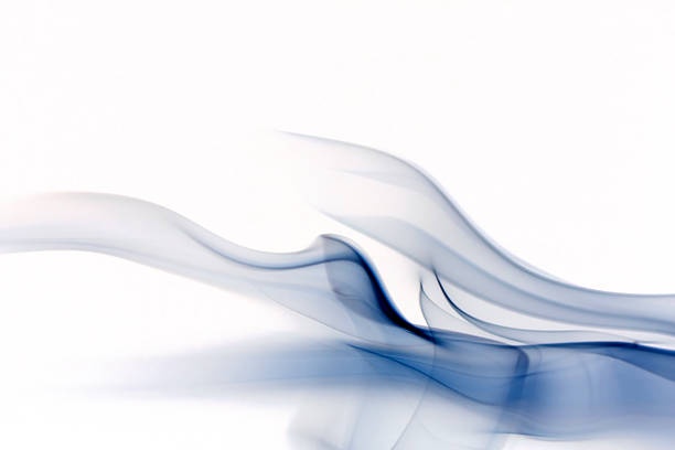 Abstract smoky effect blue gray on white stock photo
