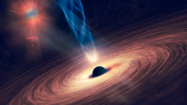 抽象空間壁紙。黑洞, 在五顏六色的恒星和外太空的雲場上有星雲。這張圖片的元素由美國宇航局提供。 - black hole 個照片及圖片檔