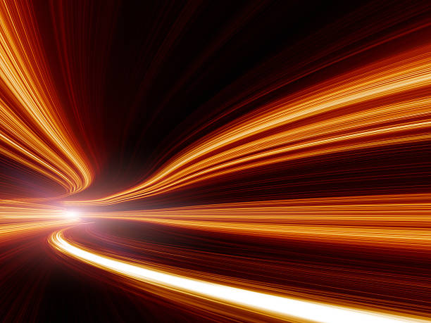 Abstract Speed motion in highway tunnel stock photo