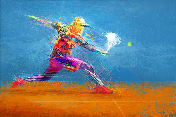 Abstract tennis player stock photo