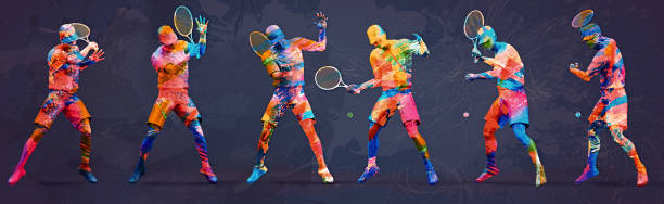 abstrakcyjny tenisista - wimbledon tennis zdjęcia i obrazy z banku zdjęć