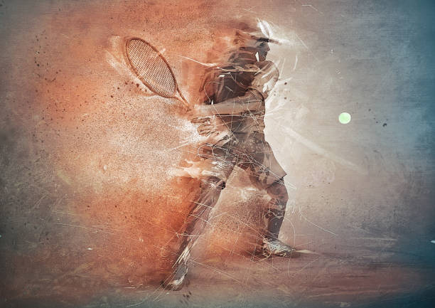абстрактный теннисист - wimbledon tennis стоковые фото и изображения