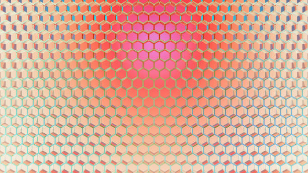 Abstract textured honeycomb mesh, glassy stock photo