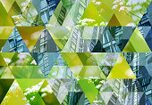 Abstract triangle mosaic background: Green Architecture