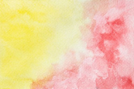 ✓ Imagen de Fondo de acuarela rosa y amarillo pintado a mano. Fotografía de  Stock