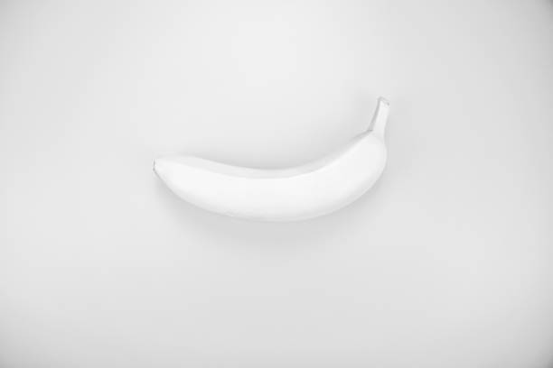 Abstract white banana photography with white background. Perfectly usable for all modern fruit and art projects.