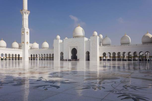 Abu Dhabi grand mosque architecture stock photo