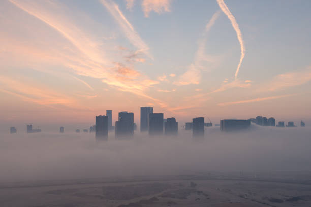 Abu Dhabi sunrise stock photo