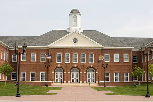 Academy Private school building. school exteriors stock pictures, royalty-free photos & images