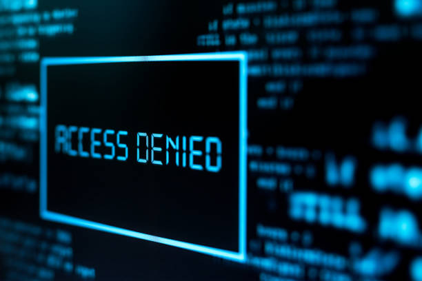 Access denied Photography of motinor screen with inscription Access denied. Cybercrime concept. accessibility stock pictures, royalty-free photos & images