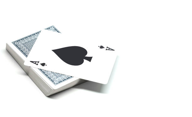 Ace of spades playing card on white background detail object Ace of spades playing card on white background detail object thai casino stock pictures, royalty-free photos & images