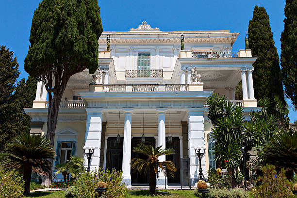 Achilleion palace at Corfu island, Greece stock photo