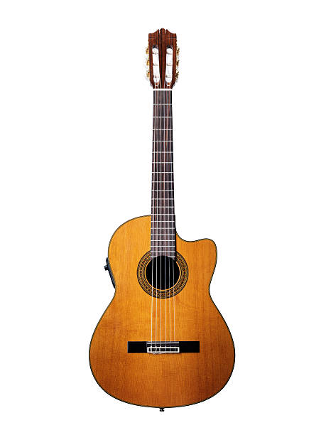 Acoustic guitar Acoustic guitar isolated in white with clipping path acoustic guitar stock pictures, royalty-free photos & images
