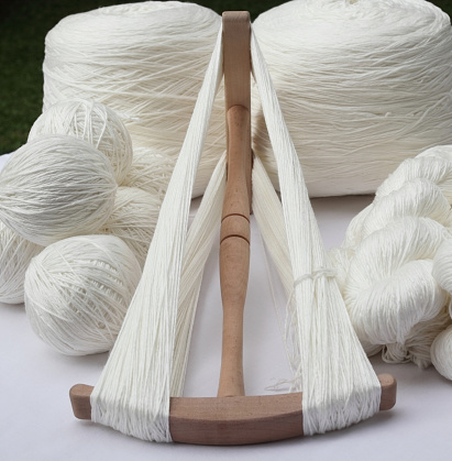 Soft Acrylic Yarns before the hand dyeing process.