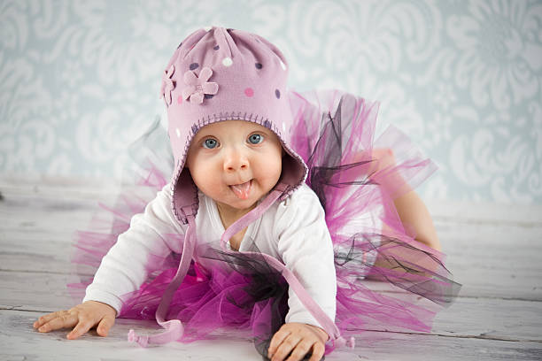 Adorable baby girl stock photo