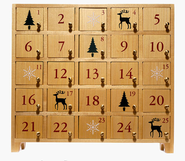 advent calendar on white  advent stock pictures, royalty-free photos & images