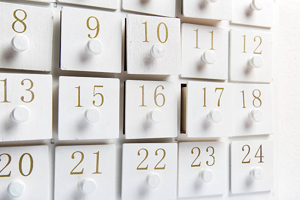 Advent calendar Many boxes with numbers advent stock pictures, royalty-free photos & images
