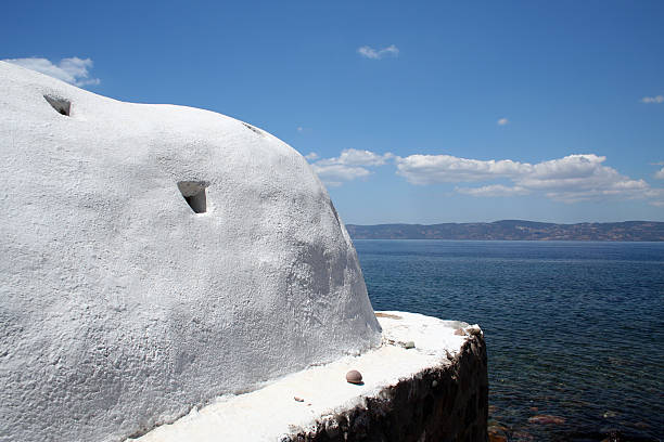 Aegean spa architecture stock photo