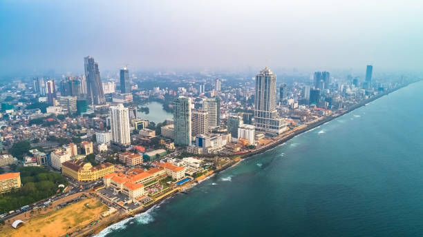 Aerial. Colombo - commercial capital and largest city of Sri Lanka. stock photo
