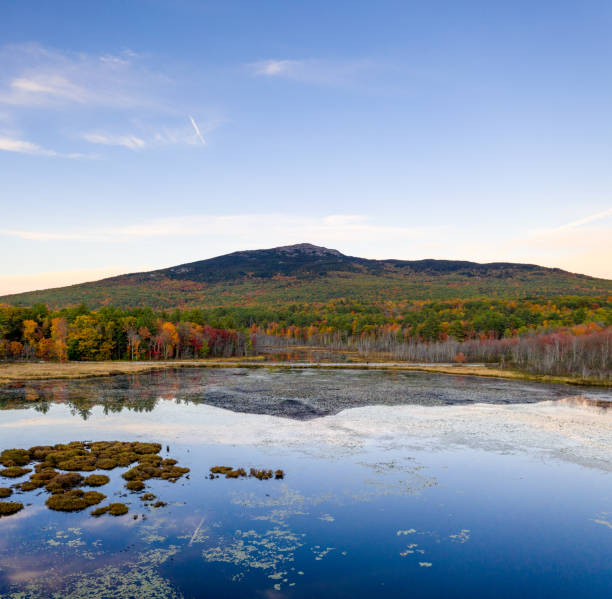 Photo of Aerial HDR view Mount Monadnock over pond