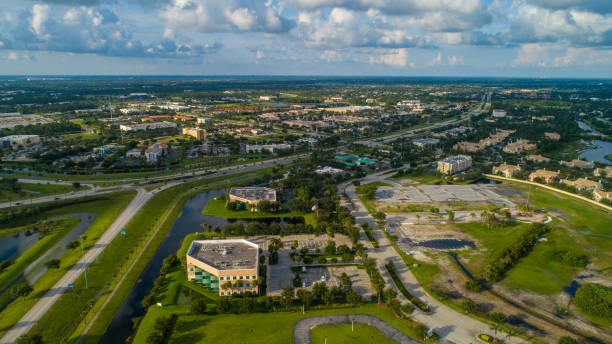 Aerial image Port St Lucie Florida stock photo