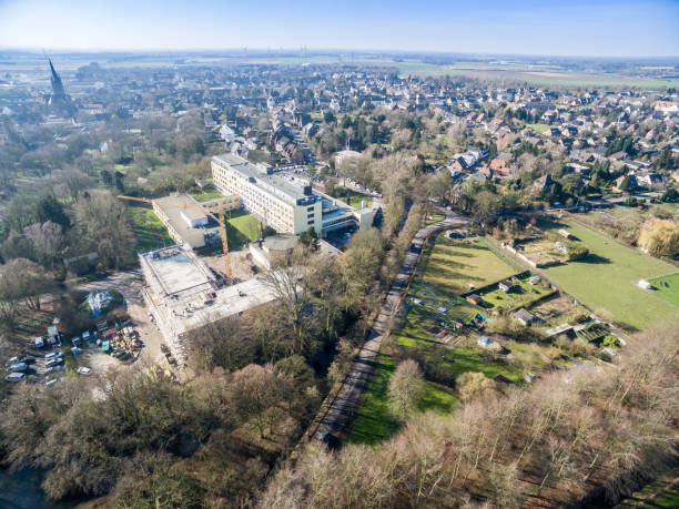 Aerial of the Helios hospital stock photo