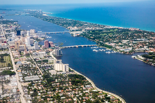 Aerial Of West Palm Beach Florida Stock Photo & More Pictures of Above