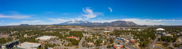 Aerial panorama Flagstaff Arizona image Aerial panorama Flagstaff Arizona image flagstaff arizona stock pictures, royalty-free photos & images