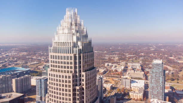 Aerial photo Bank of America Charlotte tower Charlotte, NC, USA - December 10, 2020: Aerial photo Bank of America Charlotte tower bank of america stock pictures, royalty-free photos & images