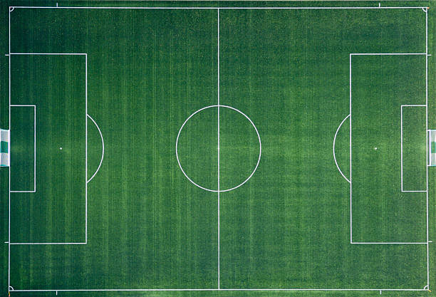 Aerial photo of Soccer Field stock photo