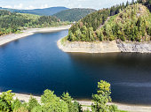istock Aerial photograph of the Okertalsperre (dam) in the Oberharz between Clausthal-Zellerfeld and Goslar, taken with the drone. 1039758742